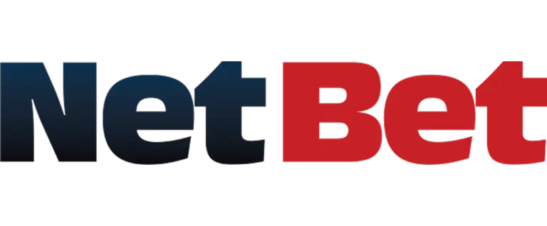 Logo « NetBet » en gras sur fond noir, avec « Net » en bleu foncé et « Bet » en rouge vif. Le design élégant et moderne transmet un sentiment d'excitation.
