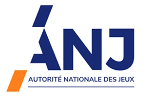 Le logo de l'Autorité nationale des jeux (ANJ) se compose des lettres « ANJ » en bleu vif, avec une touche orange sur le « A », ce qui lui confère un aspect moderne et autoritaire